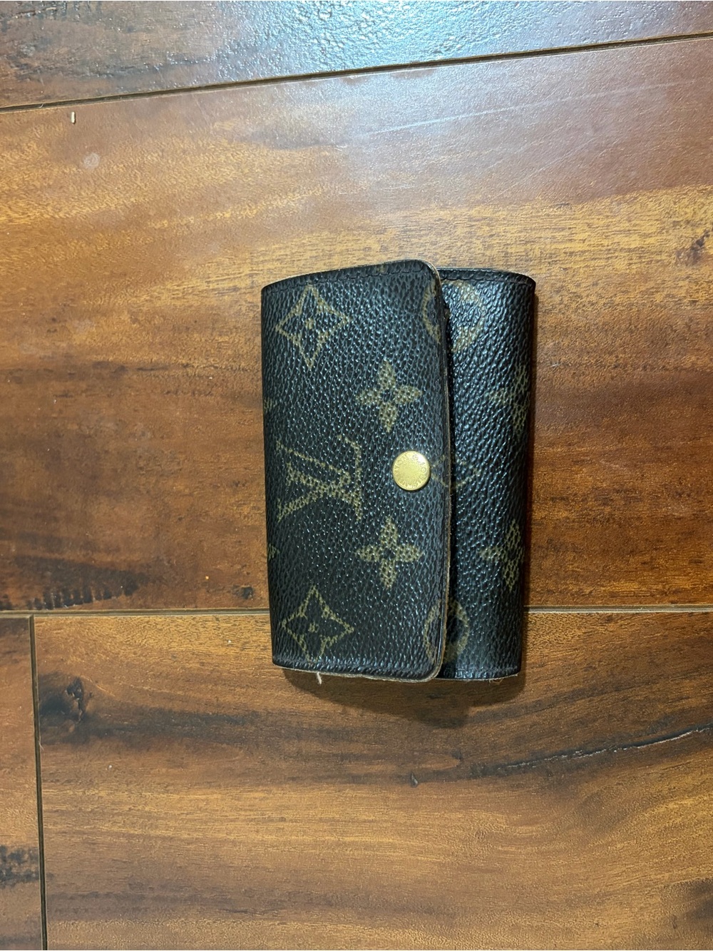 Louis Vuitton Monogram Folding Key & Card Case in Dark Brown with Gold Hardware